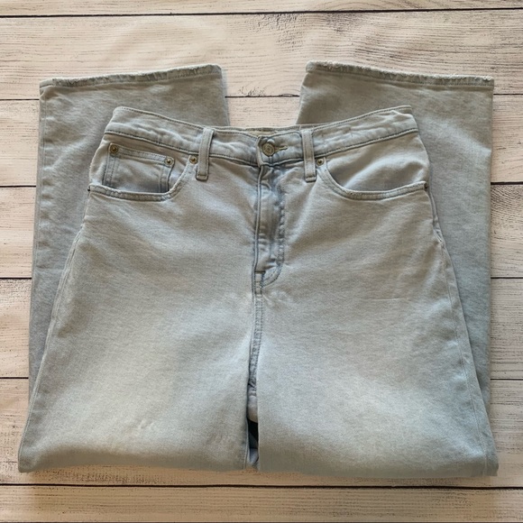 J. Crew Slim Wide Leg High Rise Jeans in Misty Surf Light Wash - Picture 2 of 10